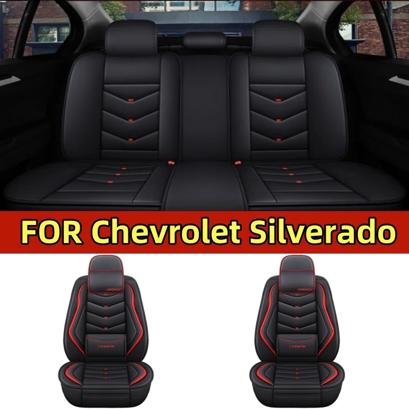 

FOR Chevrolet Silverado Car seat cover waterproof artificial leather luxury headrest comfortable waist-fixed seat cover