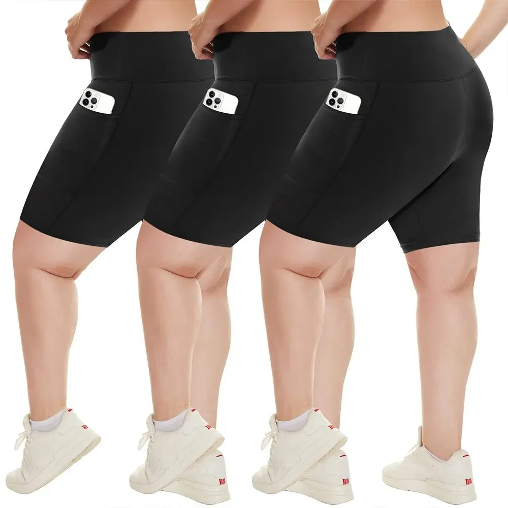 Amazon Pocket Five-point plus Size Legginsy Letnie Damskie Odzież Zewnętrzna Rozciągliwe Grube mm Letnie Legginsy Sportowe do Jogi