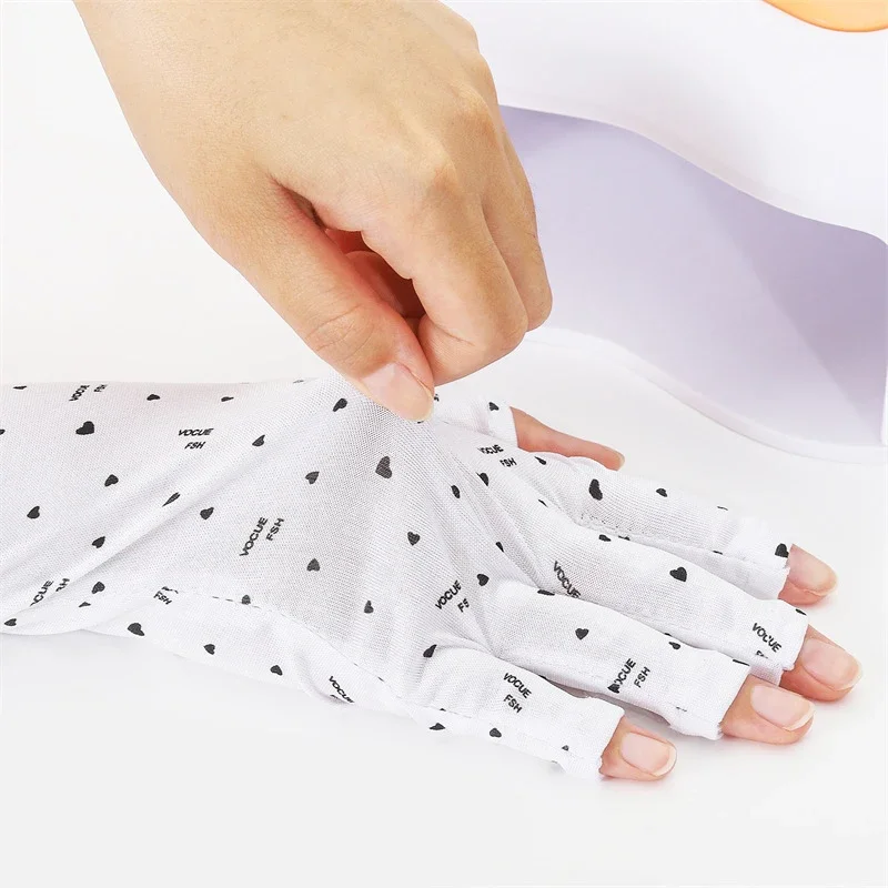 1 Pair Fingerless Anti-UV Nail Protection Gloves for Manicure LED Lamp Dryer Radiation Hand Safeguard Nail Art Tools