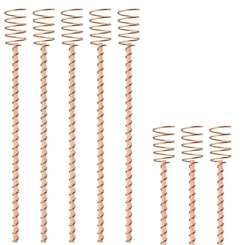 

8 упаковок 13,5-дюймовых кольев для электрокулярных растений, длинные медные садовые колья, медные антенны для электрокуляров для выращивания-ABQU