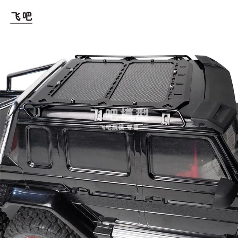 1 Set of Metal Roof Rack Luggage Rack for Model Car Simulation TRX6 T6 Mercedes Benz G63 with Carbon Fiber Board Parts