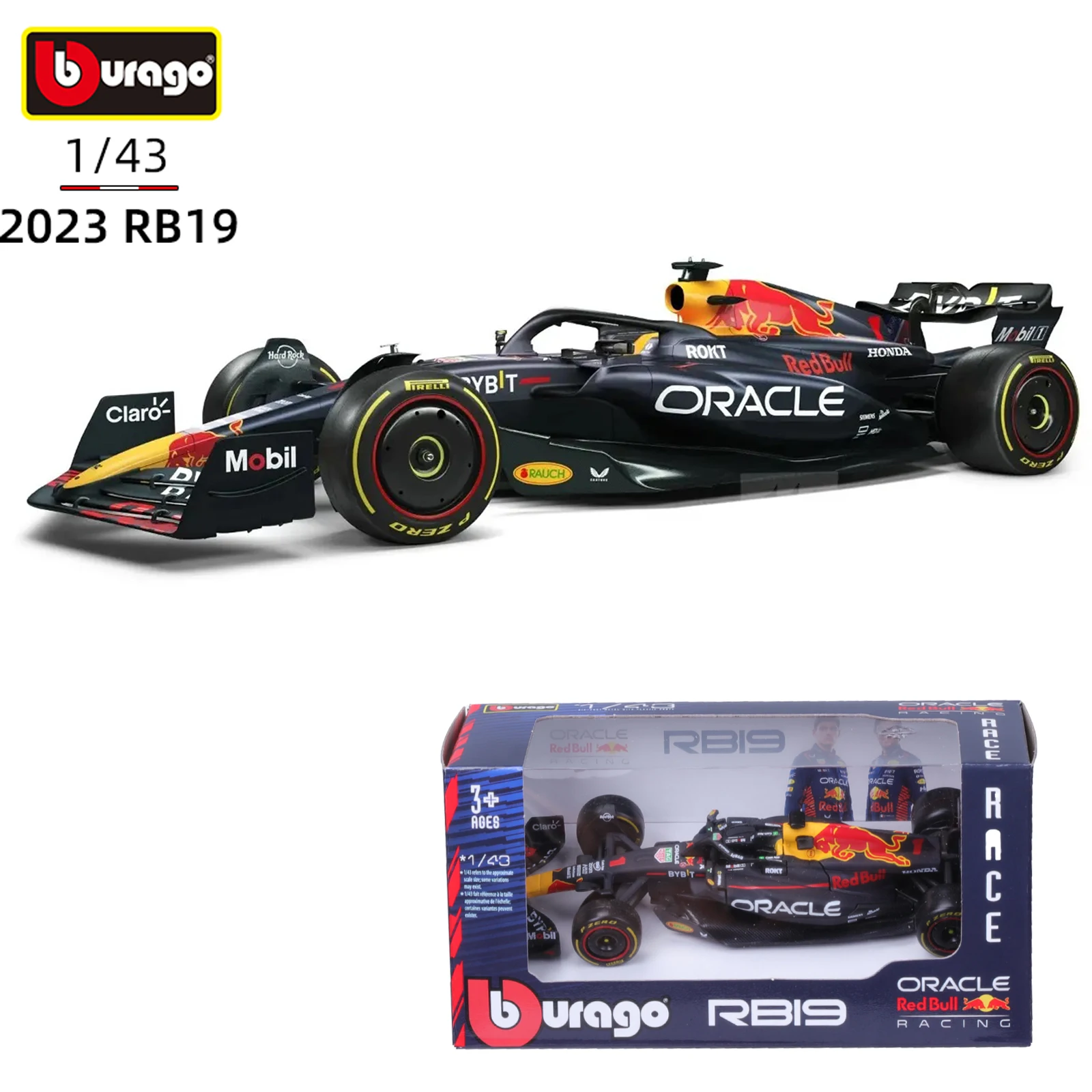 Bburago 1:43 2023 F1 Red Bull RB19 Alloy Car Formula Racing Diecast Model Toy Collection Gifts Verstappen