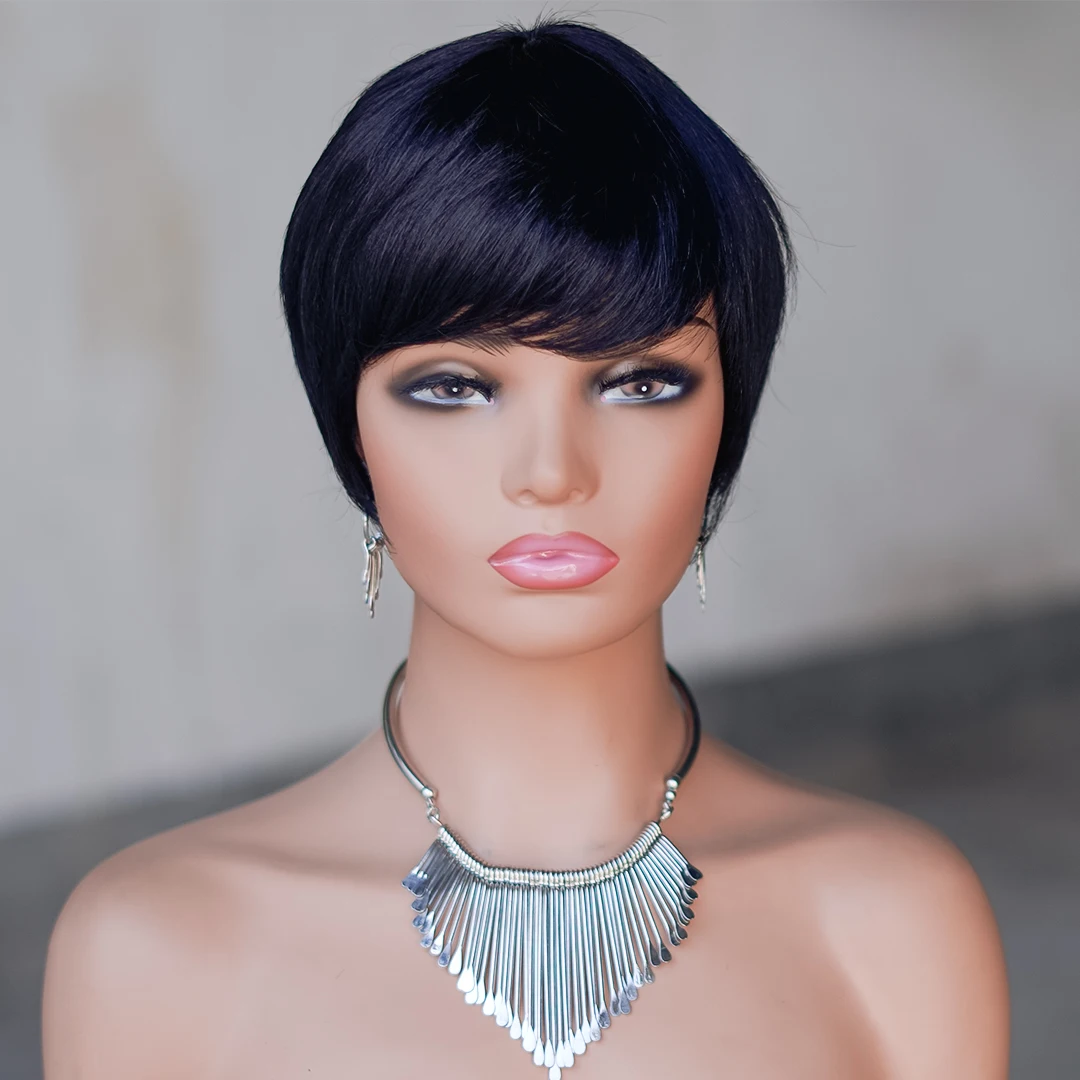 AliExpress Collection Pixie Cut Wigs Human Hair Wigs for Black Women Straight Short Wigs Full Machine Made Wig Cheap Wigs