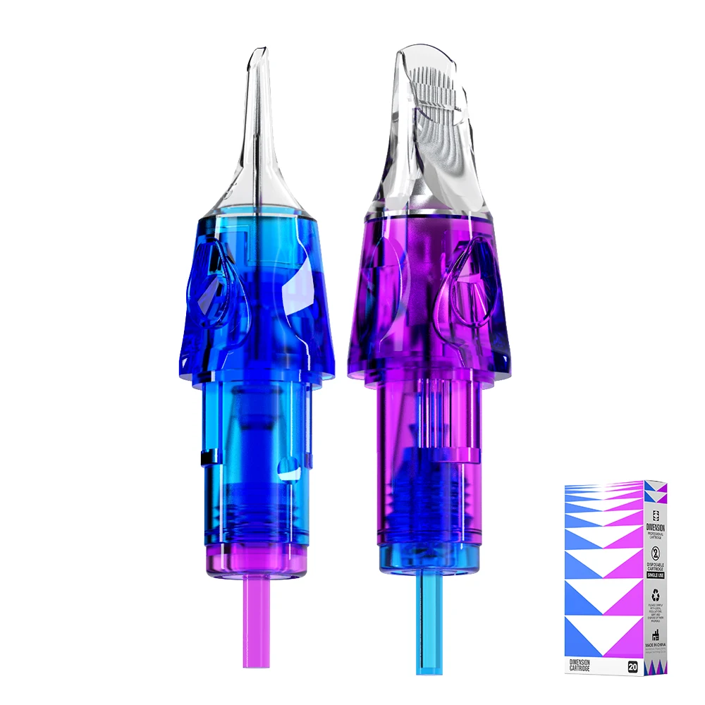 CNC 20Pcs Blue/Red Police Cartridge Disposable Sterile Tattoo Needles Syringe High Quality For Wireless Tattoos Machines Supply