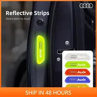 4PCS Car Door Sticker Safety Warning Reflective Mark For Audi Sline RS A3 A4 A6 A5 Q5 A1 Q7 Q3 Q2 Q8 A7 A8 TT S1 SQ5 RSQ3 RSQ8