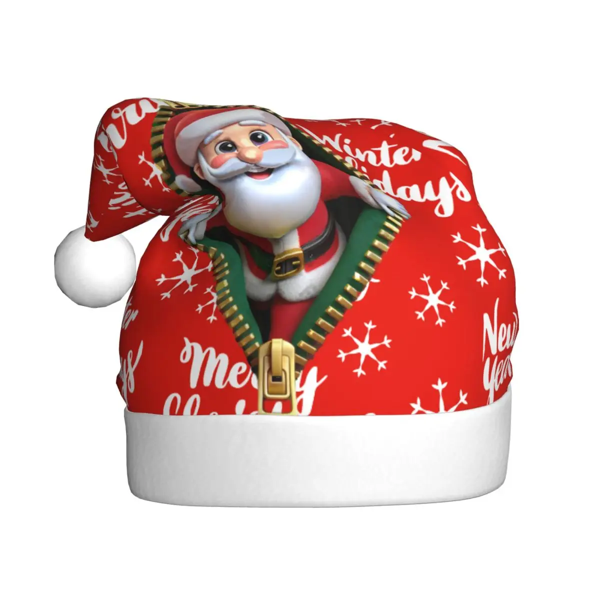 Christmas New Year Santa Claus Plush Kawaii Christmas Hat for Adult Men Women Santa Hat Cap Xmas Accessories