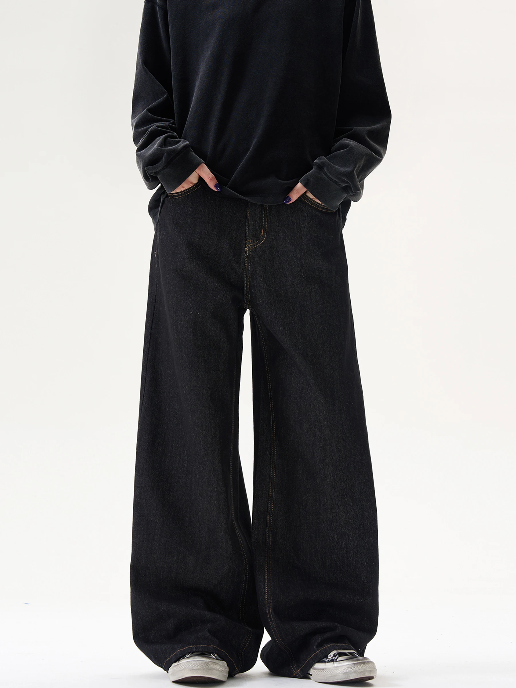 

Мужские джинсы в американском ретро-стиле, широкие, свободные, прямые, повседневные, в пол, модные, молодежные, для осени и отдыха