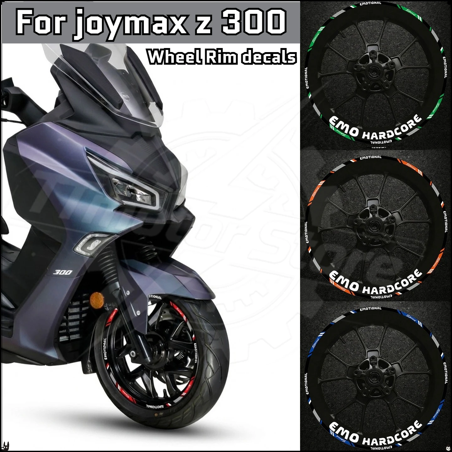 

Набор наклеек на колесные диски для мотоциклов Joymax Z 300 (13/14 дюймов), декоративные полосы-наклейки, аксессуары
