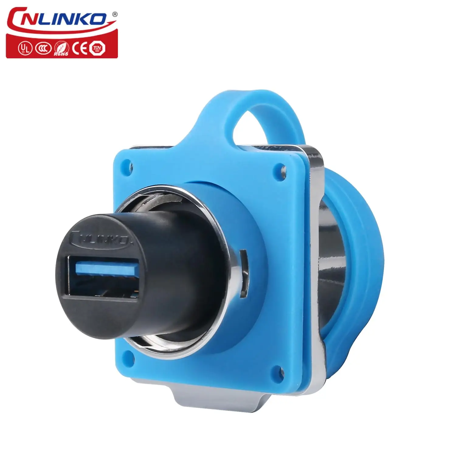 CNLINKO IP68 Waterproof M24 USB 3.0 Connector—Female Socket & Male Plug with 0.5m/1m/2m/3m Extension Cable for Industrial Use