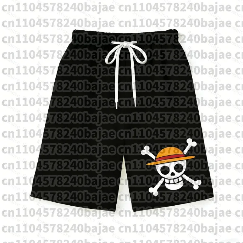 Adult and Child Luffy One-piece Surfing Shorts, Summer Anime Quick-drying Breathable Printed Sports and Fitness Shorts