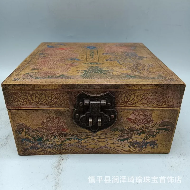 

Pure Copper Box Antique Distressed Jewelry Box Storage Box Storage Box Rectangular Copper Box Home Dressing Supplies Decoration