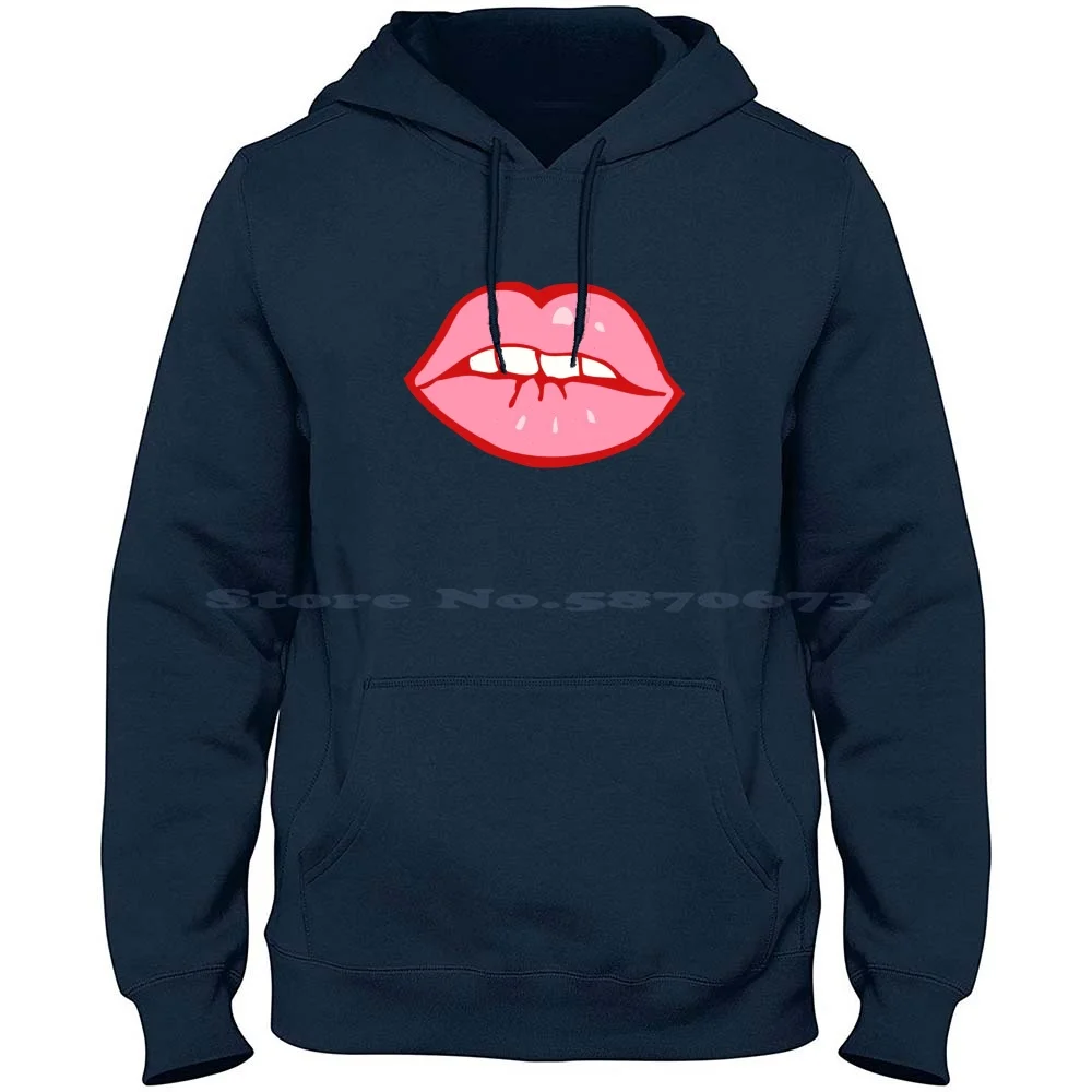 Wet Biting Lips 100% Pure Cotton Hoodie Tshirt Horny Fit Hot Onlyfans Fancy You