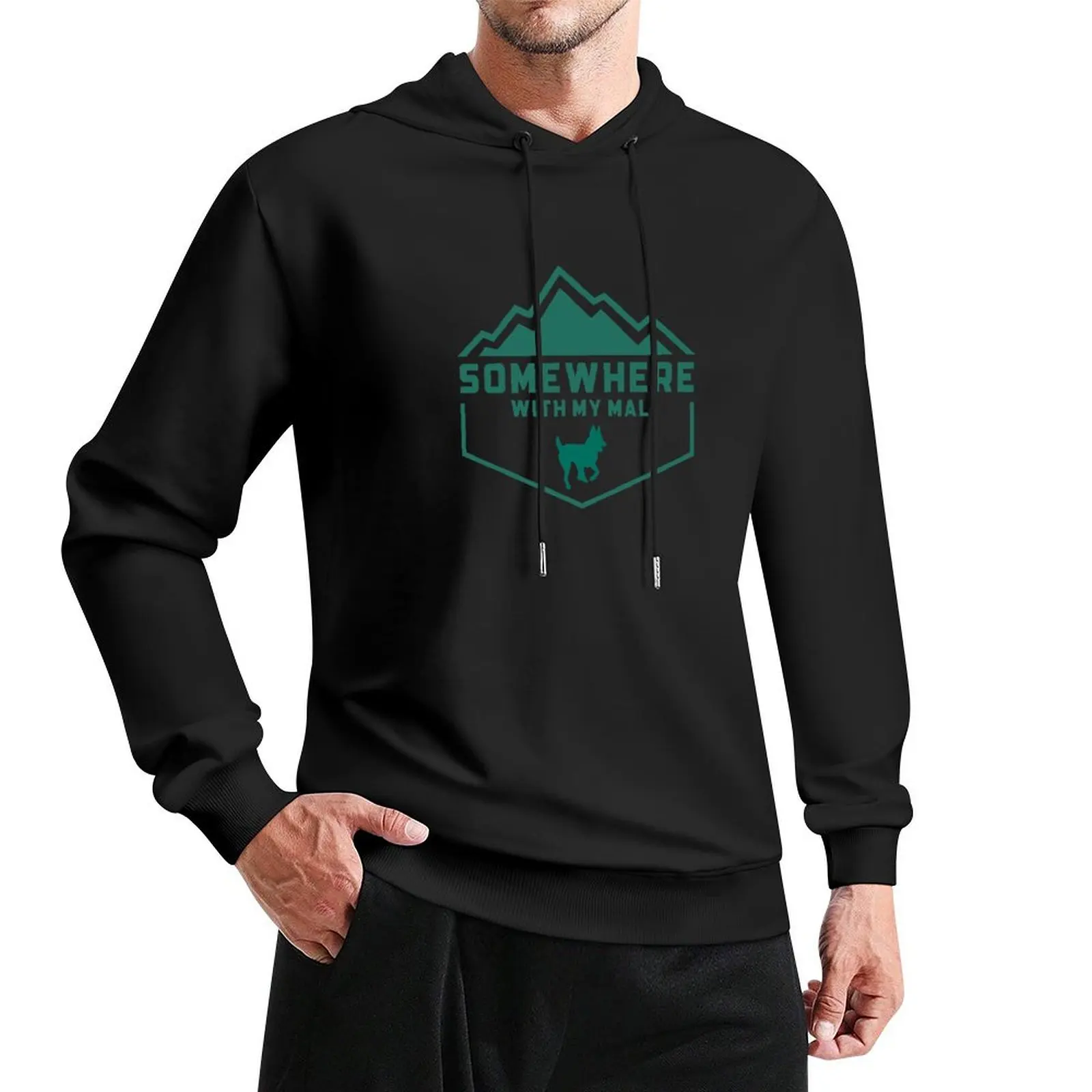 Somewhere With My Mal - Adventurous Belgian Malinois Pullover Hoodie mens clothes autumn mens hoodies