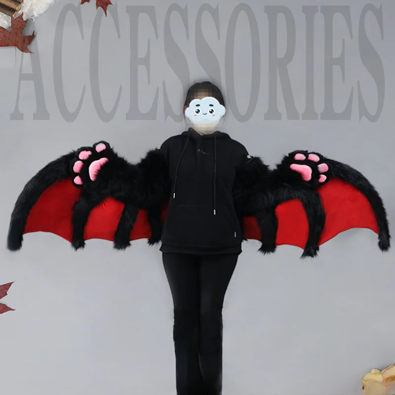 

Halloween Cosplay Comic Show Plush Fursuit Furry Devil Bat Wings Claws Gloves Paw Socks Cosplay Props Cute Paw