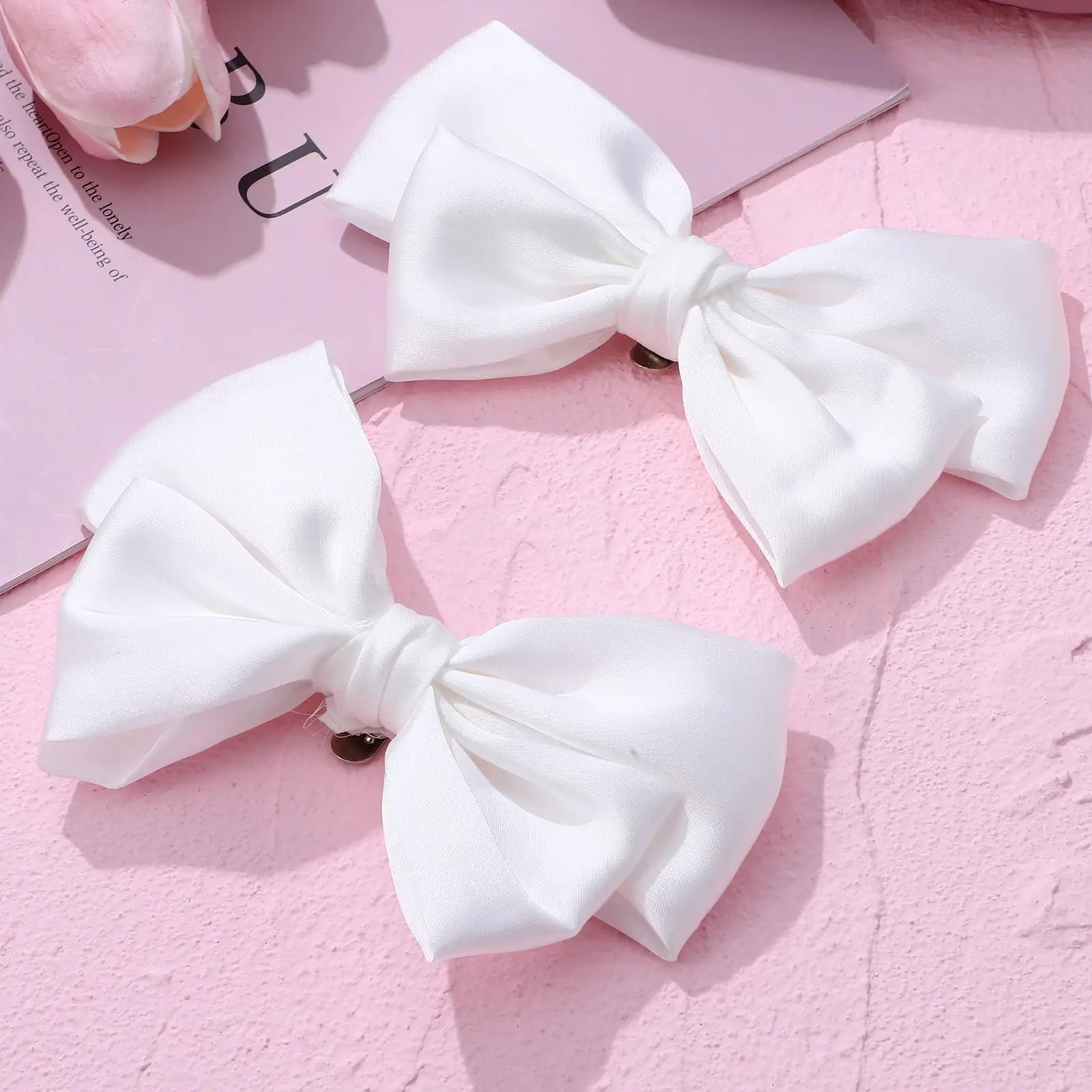 

Shoe Buckle Accessories Clips Cute Charms Bridal Shoes Bow for Women Satin Bowknot