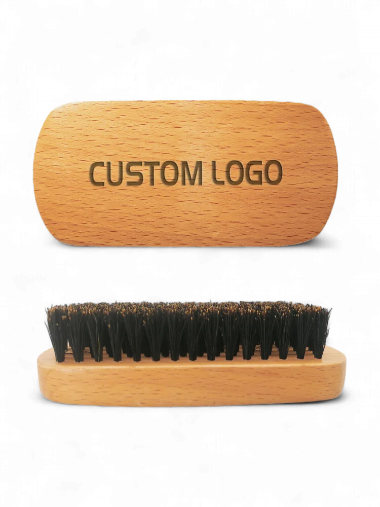 50 Pieces/Lot Customized Logo Beard Brush Boar Bristles Facial Brush for Men - Custom Personalized Name Text Logo Photo