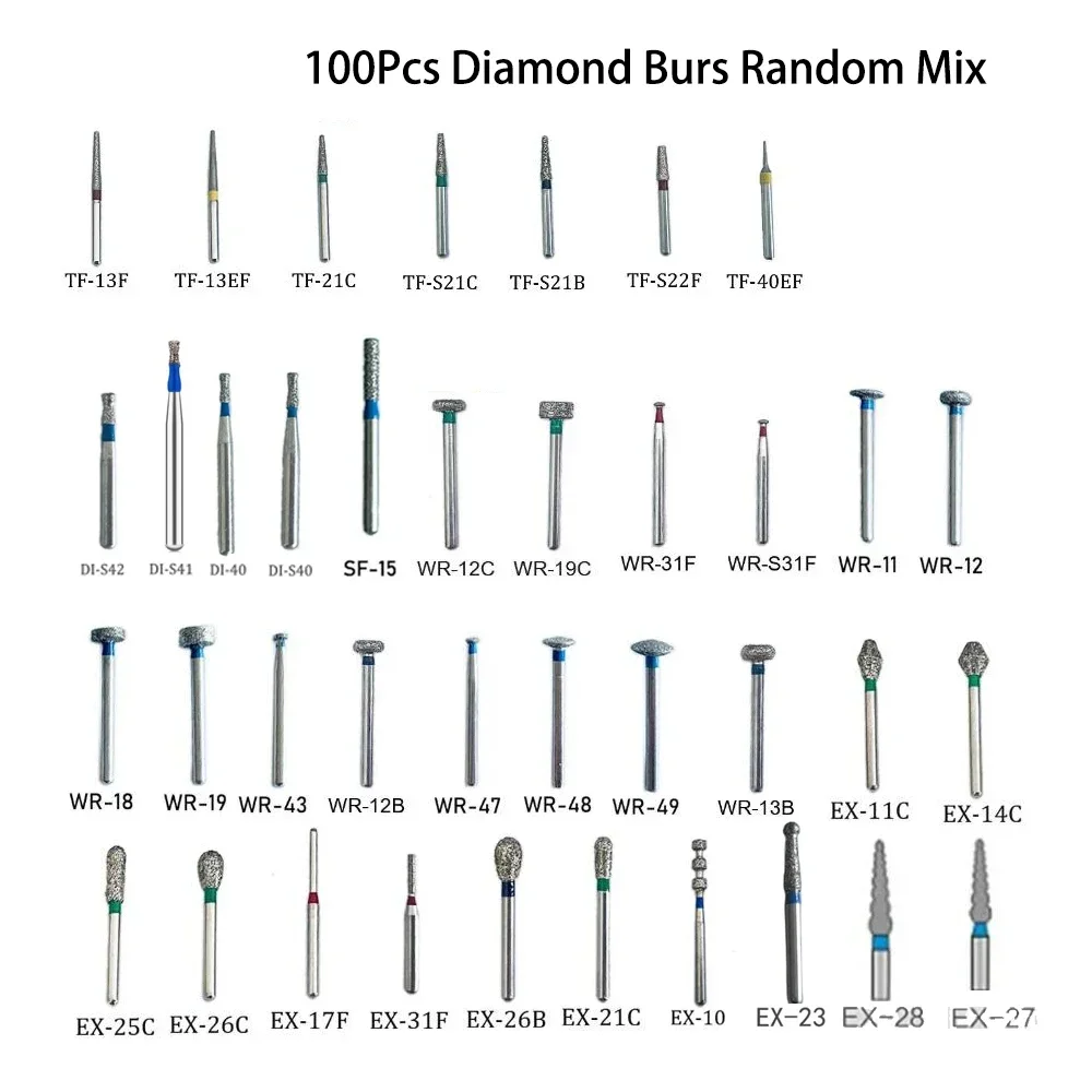 10Pcs Dental Diamond Bur FG Drills for High Speed Handpiece Polishing Whitening Tools Dental Burs for Dentistry Teeth Whitening