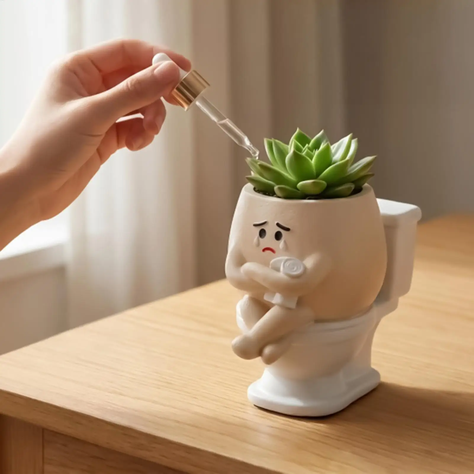 NEW Plant Planter Resin Toilet Shaped Breathable Decorative Flowerpot Funny Toilet Plant Pot For Home Balcony Windowsill Patio