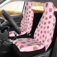 Pink Strawberry Car Front Seat Covers 2 Pcs Auto Seat Covers Front Seats Vehicle Bucket Seat Protectors Fit for Most Car SUV