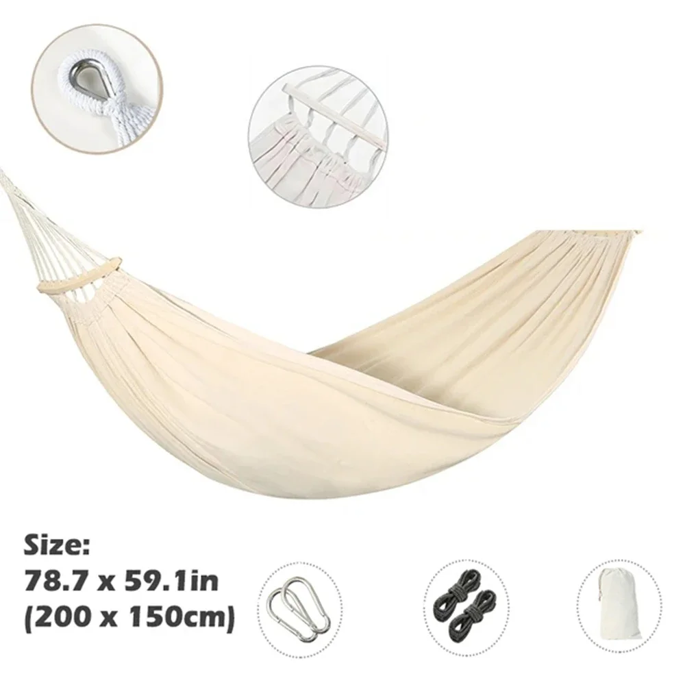 Portable Outdoor Garden Tourist Double Hammocks Travel Camping Leisure Sleeping Hanging Hammock Swing Nature Hike