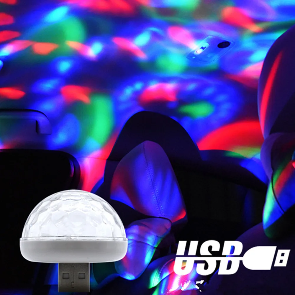 Mini veilleuse USB à commande vocale, boule lumineuse LED RVB pour voiture, téléphone, petite lampe, budgétaire de paupières, lumières de fête sonores pour enfants