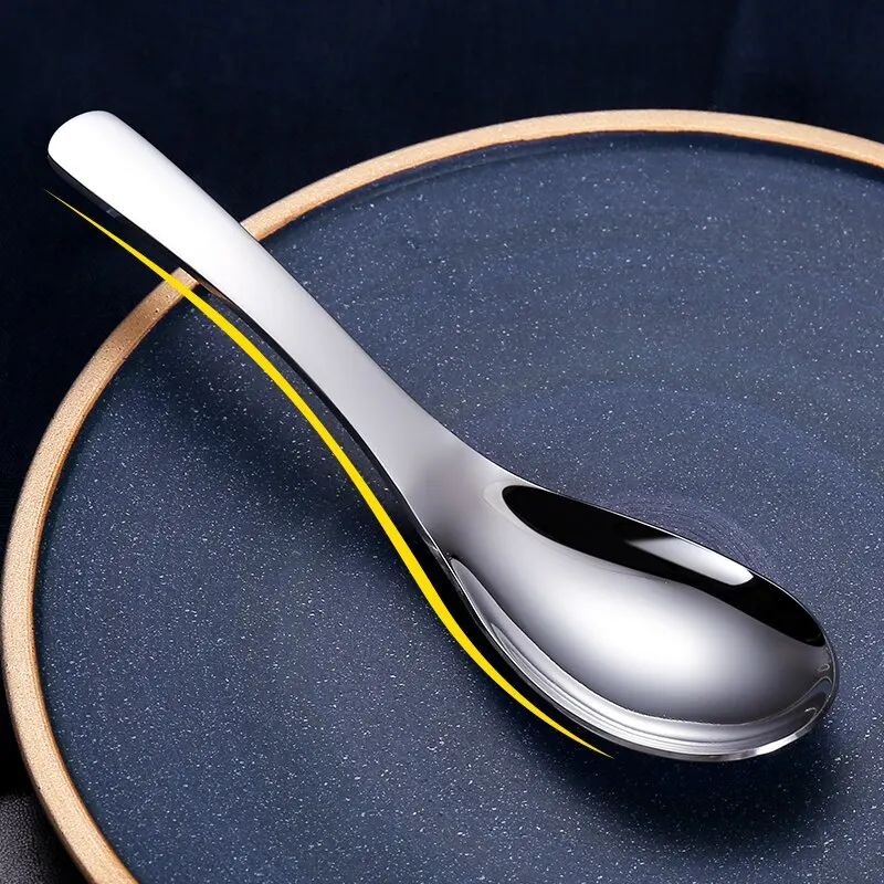 5pcs 304 Stainless Steel Spoons Dinner Spoon Spoons Thickened Coffee Spoon Dessert Spoon Kitchen Tableware Set