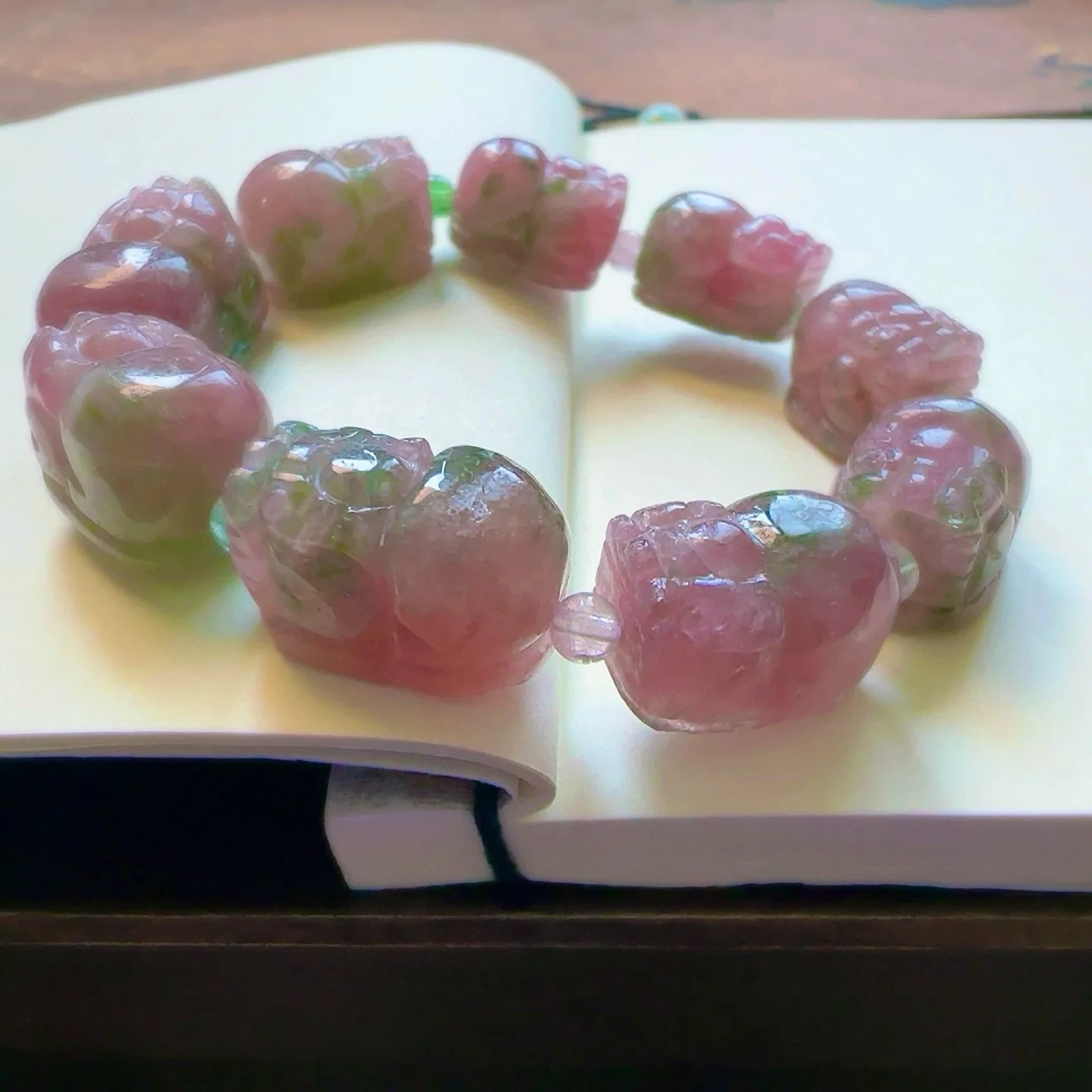 

Natural Red Green Tourmaline Clear Beads Bracelet 17.5/12/11.5mm Watermelon Tourmaline Women Men Jewelry AAAAAAA