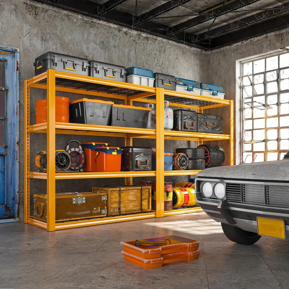 Heavy Duty 4 Tier Metal Storage Shelves for Garage - 2240 LBS Capacity, Adjustable Shelving System