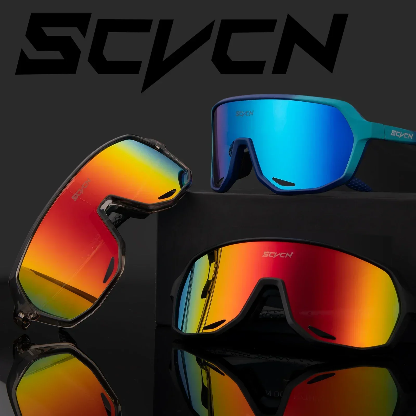 SCVCN Brand New okulary turystyczne Outdoor kolarstwo sportowe okulary przeciwsłoneczne UV400 okulary ochronne do jazdy na nartach akcesoria do rowerów górskich — zdjęcie 5