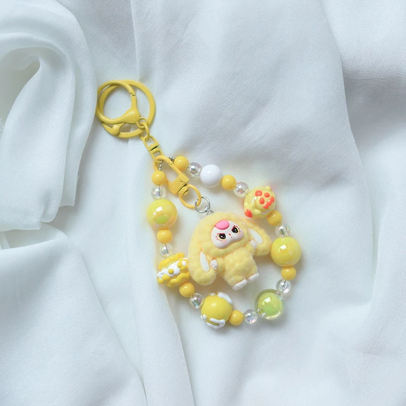 

Cute Bunny Baby Keychain Beaded Charm Backpack Hanging Phone Pendants Accessories Children Birthday Gift Keyring Party Favor