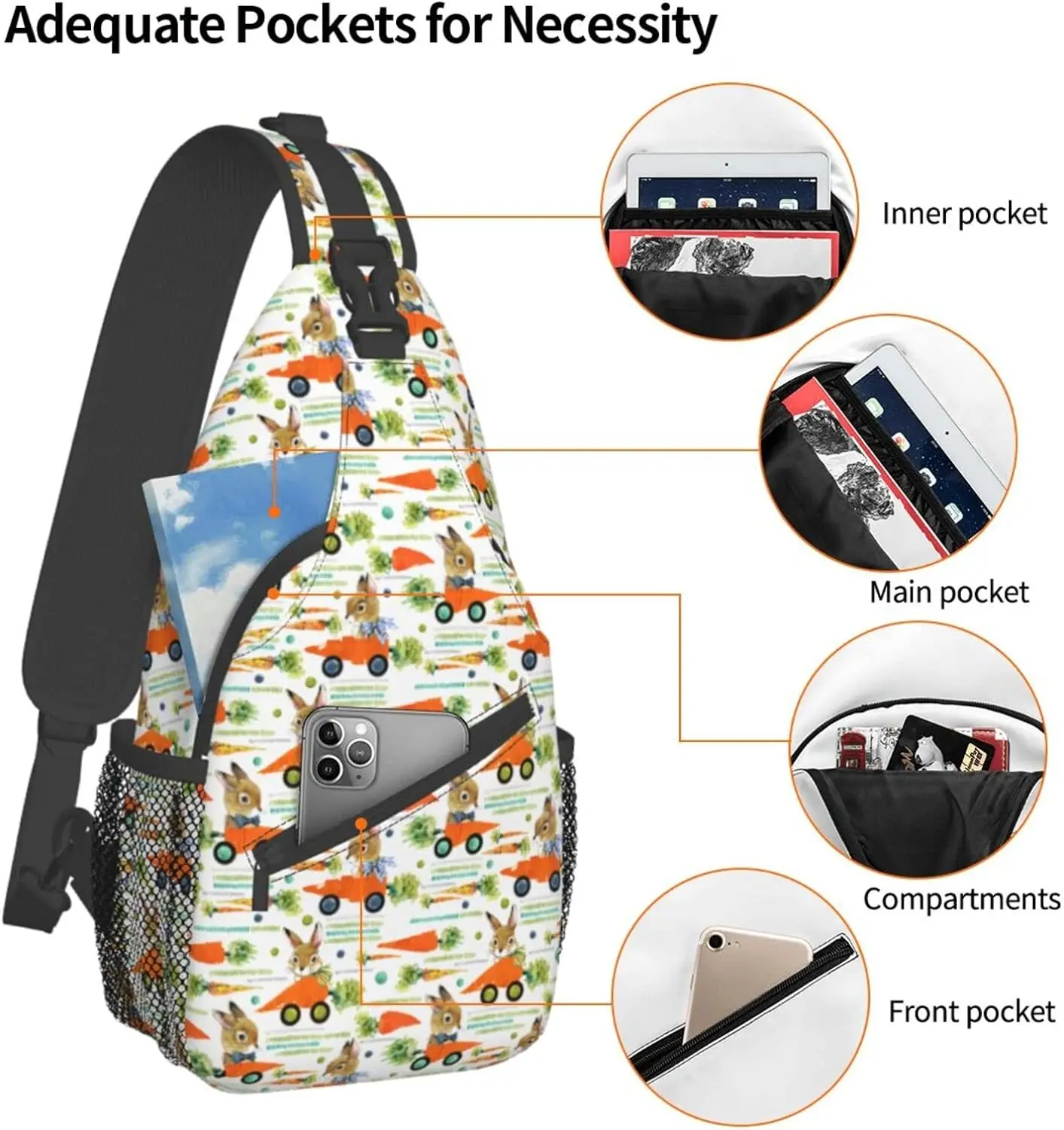 Mochila cruzada multiusos para hombre y mujer, bolso de hombro informal para viajes al aire libre, senderismo y pecho