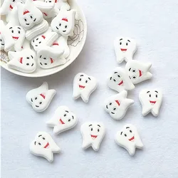 Chenkai 10PCS Tooth Shape Silicone Focal Beads For Beadable Pen Silicone Charms for Pen Bracelet Making Silicone Character Beads