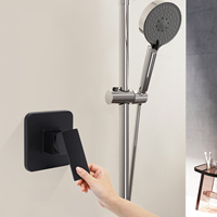 High-Quality Brass Shower Valve, Corrosion-Resistant Chrome, Leak-Resistant Ceramic Spool, Stylish Matte Black Finish, Easy