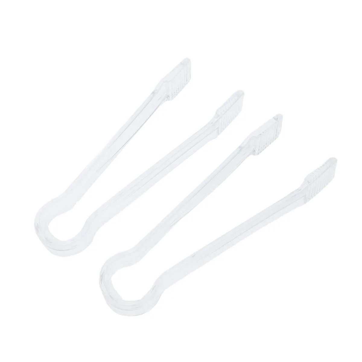 

2pcs Ice Tongs Clear Acrylic Kitchen Tool for Serving Cubes Food Bucket Catering Events Wedding Party Desserts Salads