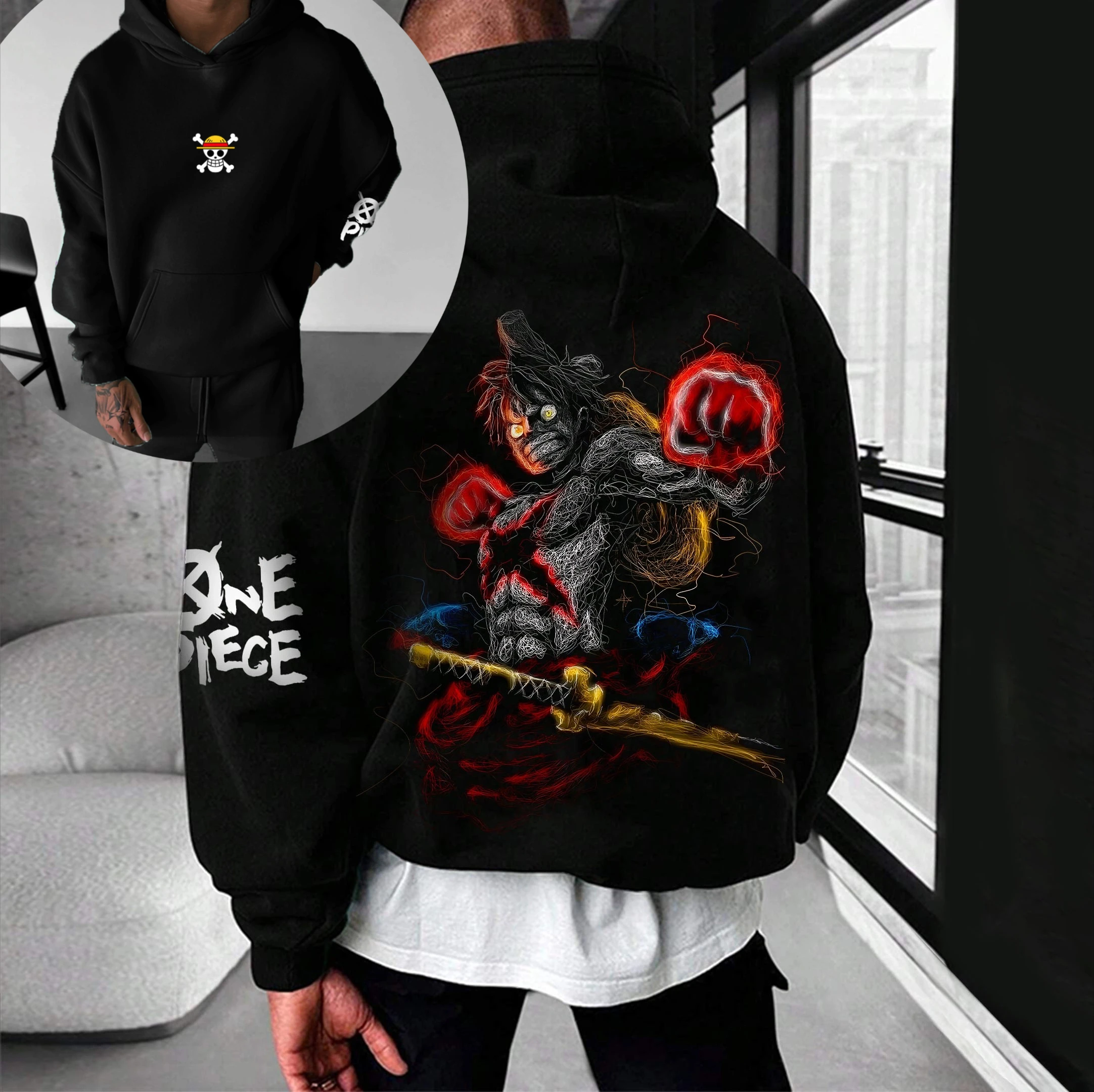 

ONE PIECE Hot Blood Аниме Принт Мужская и женская летняя модная уличная повседневная свободная футболка, толстовка, шорты и спортивные штаны Топ