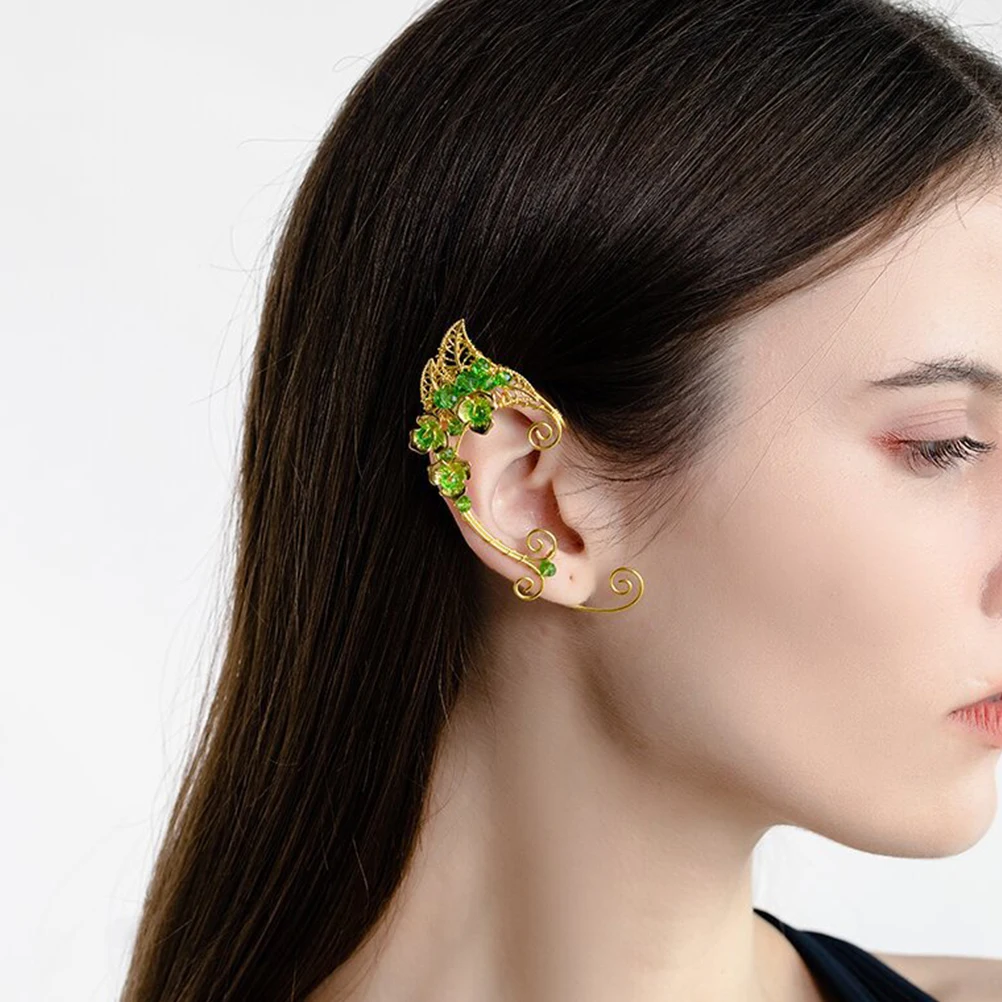 

Retro Ear Clip Earrings Elf Style Cuff Jewelry for Women Daily Party Gifts Golden Elf Ear Cuffs Color