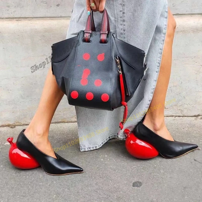 

Balloon Heel Decor Shallow Pumps Pointed Toe Slip on Strange Style Women Shoes Big Size 2023 Fashion Sexy Zapatos Para Mujere