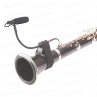 Micrófono de instrumento musical para clarinete, Compatible con transmisor AKG Bodypack, microopótamo de cuello de cisne con abrazadera para clarinete de flauta