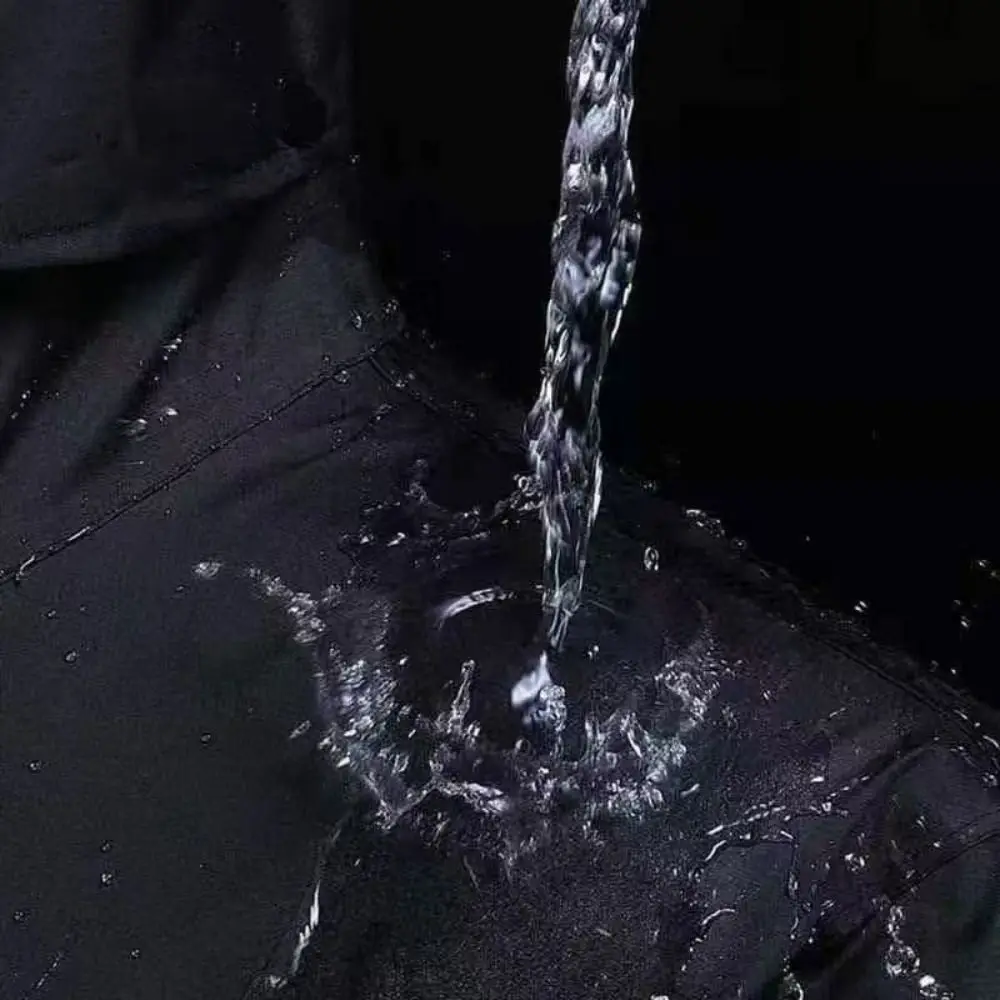 

Windproof Motorcycle Rider Raincoat Wear Resistant Reflective Strips Waterproof Rain Coat Detachable Brim Long Hooded Raincoat