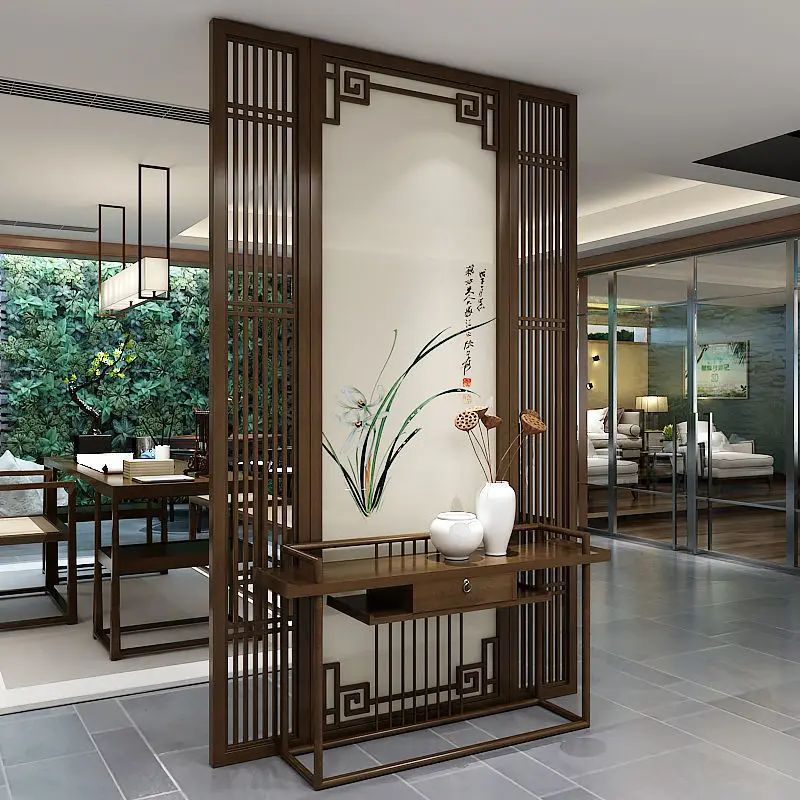 Solid wood home partition living room home decoration entrance table simple and modern