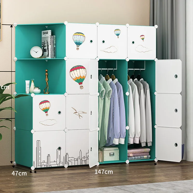 Placard Plastic Closet Cabinet Portable Bedroom Baby Shelf Drawers Modular Open Modern Wardrobe Small Ropero Salon Furniture