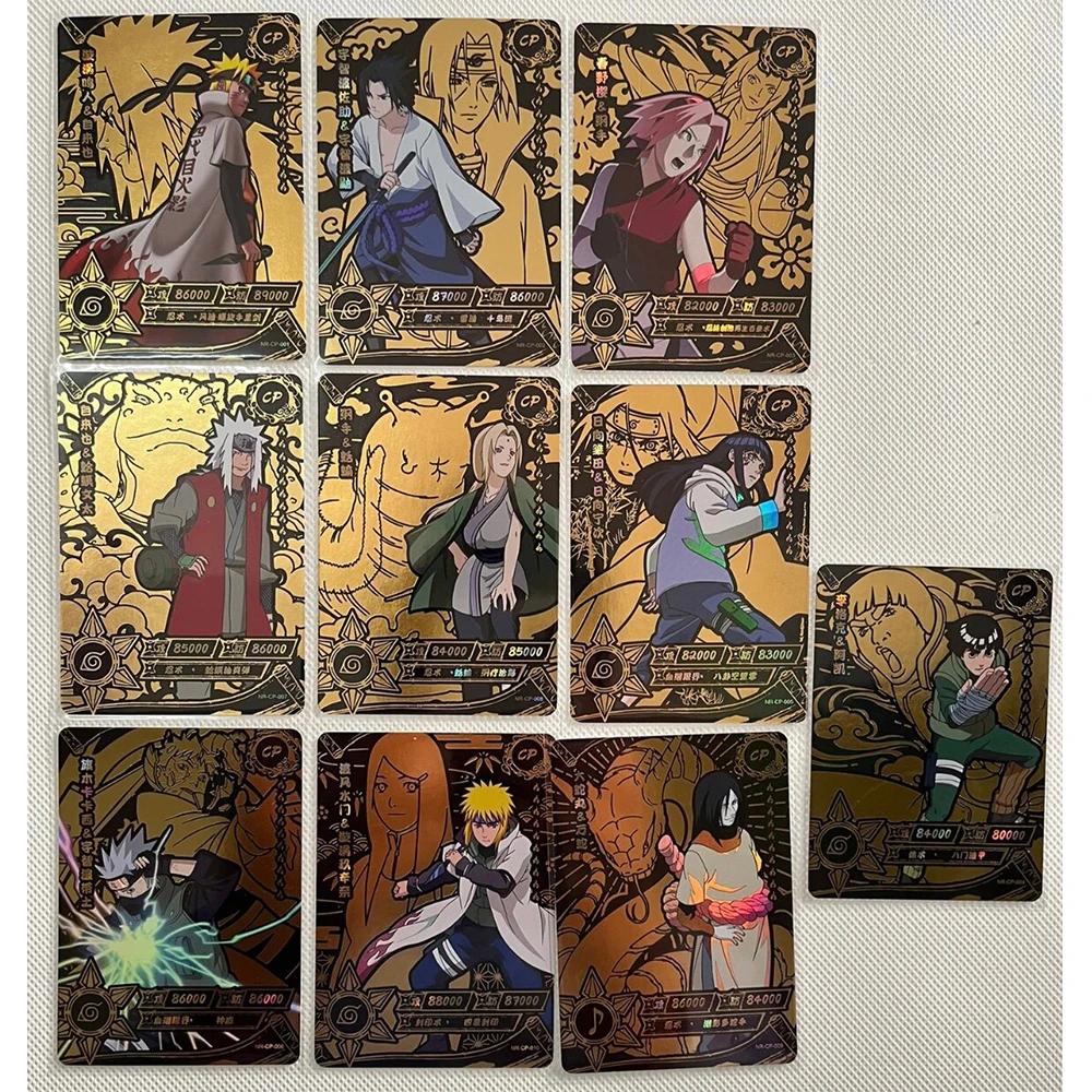 Naruto SSR UR CP Uchiha Sasuke Haruno Sakura Hatake Kakashi Namikaze Minato Holographic Glitter Texture Foil Collectible Card view 3