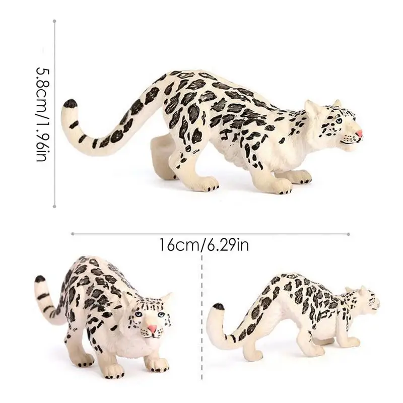 현실적인 눈 표범 모델 인형, 플라스틱 동물 피규어, 케이크 토퍼, 어린이 생일 선물