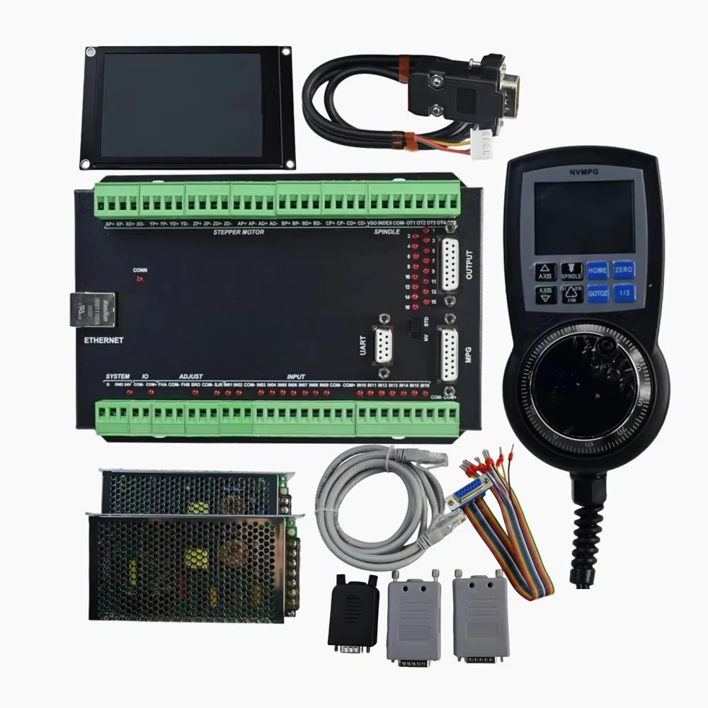 Карта управления движением CNC Ethernet EC500, 4/6 осей, интерфейсная плата Mach3, NVMPG, LCD и SMPS для фрезерования и гравировки с числовым программным управлением