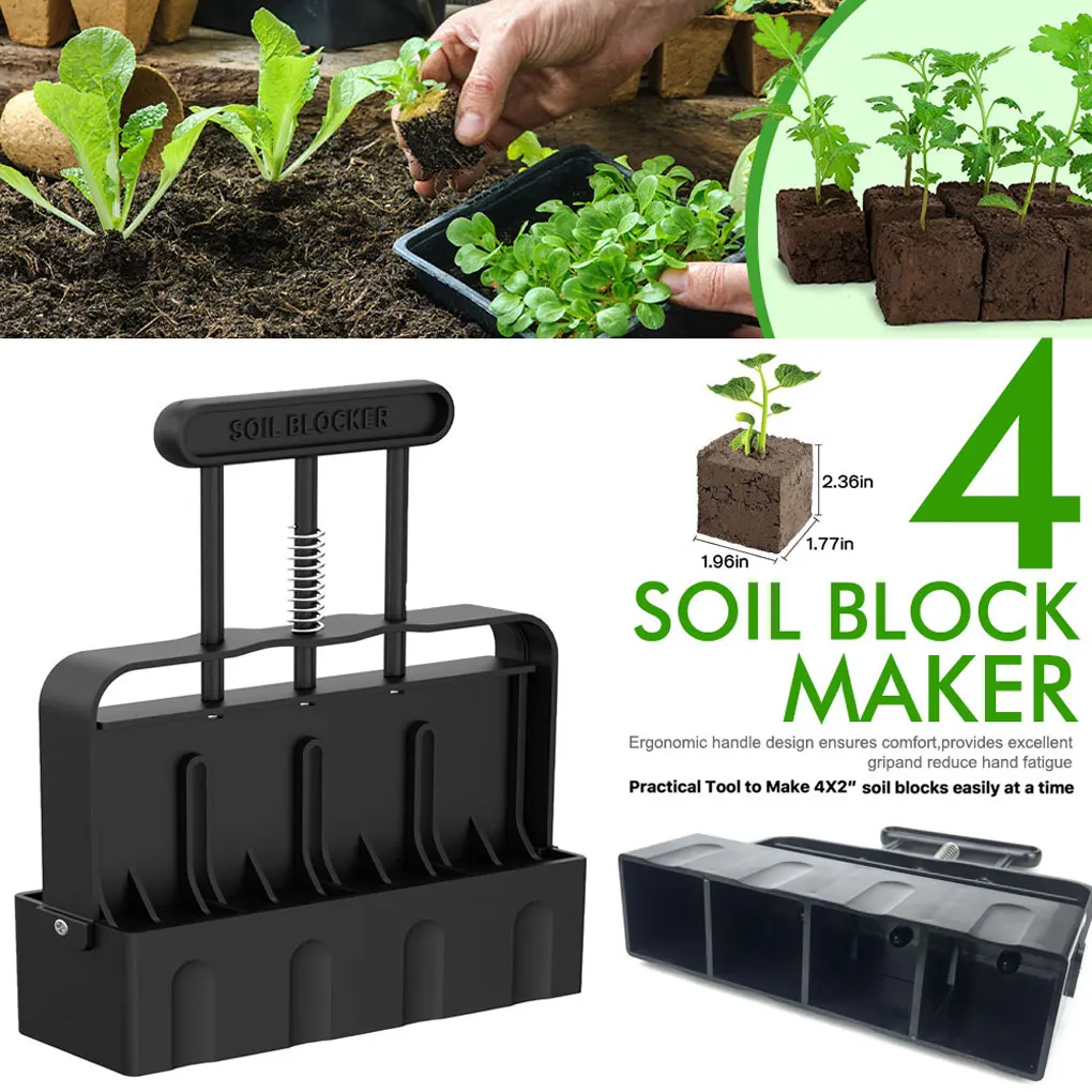 2 Inch Soil Block Maker Seedling Soil Blocker Soil Blocks Handheld Soil Blocking Tool for Garden Greenhouses Outdoor