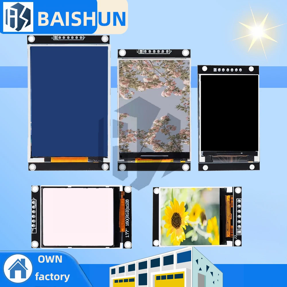1.44/1.77/2.0/2.4/2.8 Inch TFT LCD Color Display Module - SPI Interface with ST7735/ILI9225/ILI9341 Driver, Resolutions 128x128