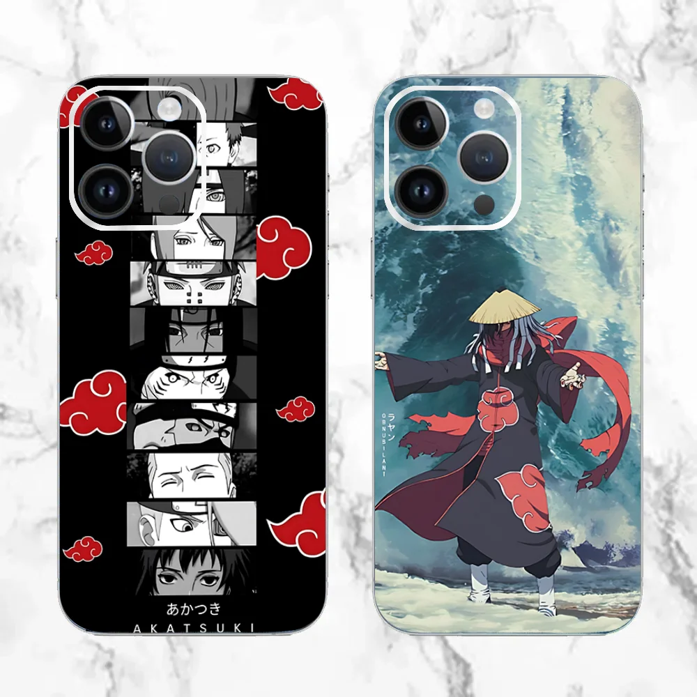 Anime A-Akatsukis Uchihas Hatakes Red Phone Case For Iphone 15 11 13 14 Pro Max 7 8 Plus X Xr Xs Max Se2020 12mini Transparent C