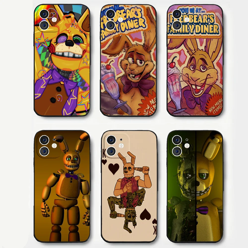 حافظة هاتف Game S-spring Bonnie مصنوعة من السيليكون الناعم لهاتف آيفون 16 15 14 13 12 11 Plus Pro Max Plus