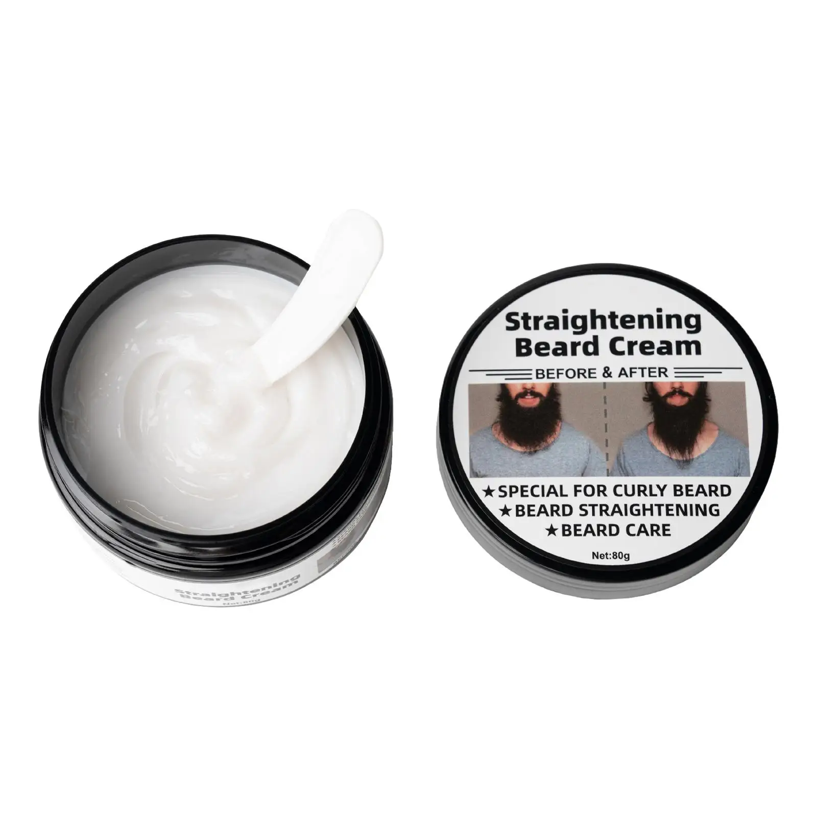 Straightening Beard Cream Softening 80G Shapes Hair Styling Paste Beard Creme