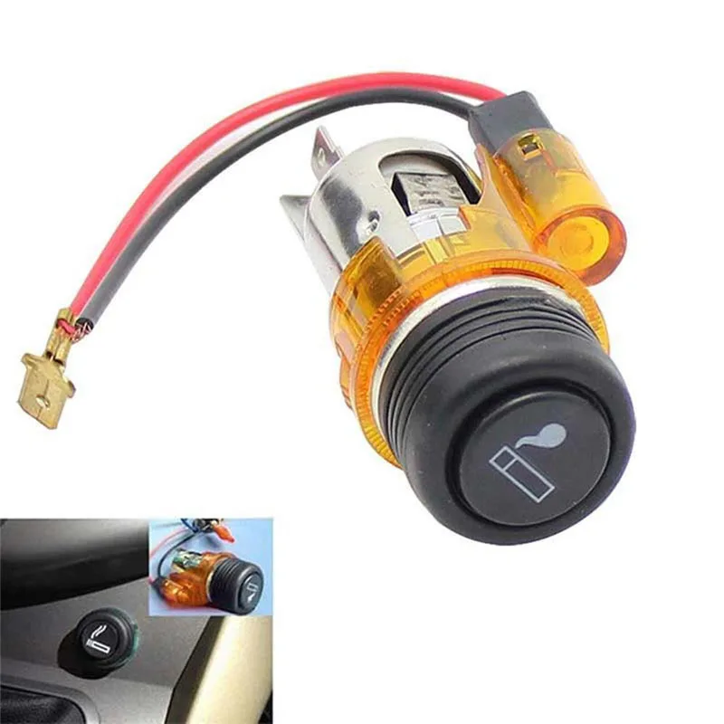 12V 120W car cigarette lighter socket female socket modification cigarette lighter assembly with light marine power socket